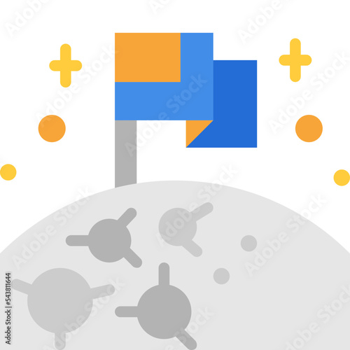 moon exploration flat icon
