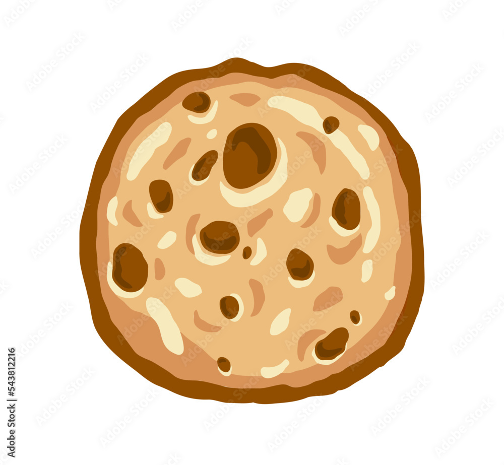 Chocolate chip cookie hand drawn design vector isolated on white background. Chocolate chip cookie hand drawn design vector isolated on white background.