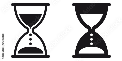 ofvs217 OutlineFilledVectorSign ofvs - hourglass vector icon . sandglass timer symbol . isolated transparent . black outline and filled version . AI 10 / EPS 10 . g11557