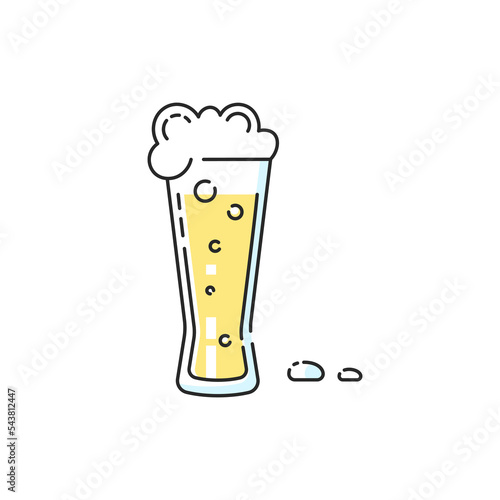 Beer cider icon. Vector modern beer pilsner glass with pale ale sign. 