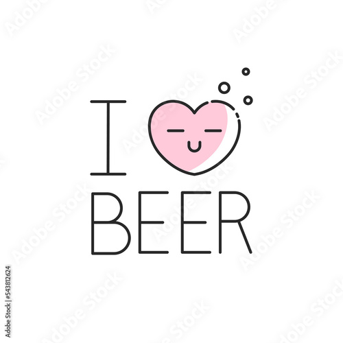 Print op canvas I love beer icon