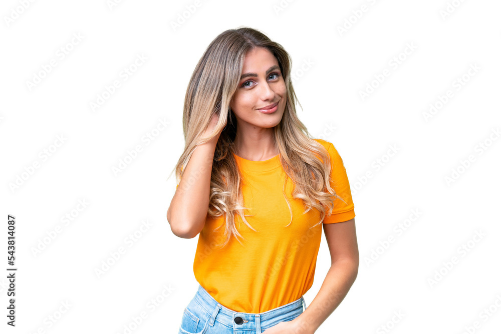 Young Uruguayan woman over isolated background having doubts Young Uruguayan woman over isolated background having doubts