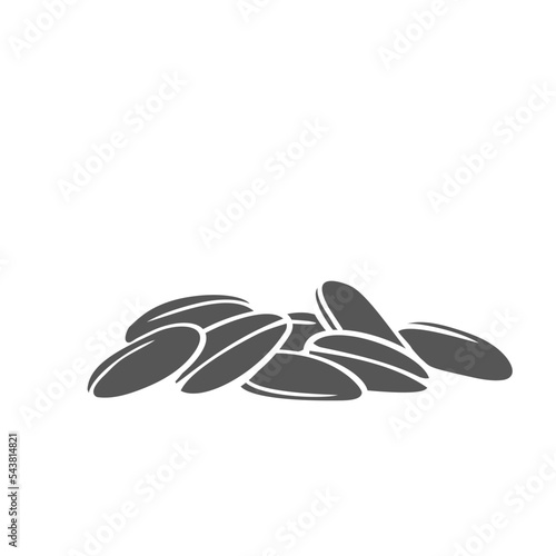 Oat cereal crop grain, glyph icon vector illustration. Black silhouette flakes and seeds of oat for cooking breakfast milk oatmeal, granola and muesli