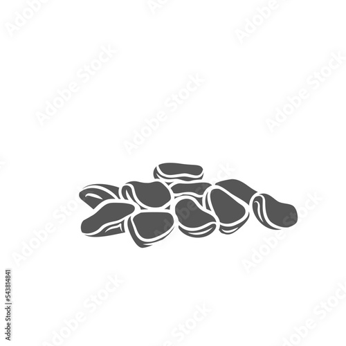Corn cereal crop grain, glyph icon vector illustration. Black silhouette of maize seeds of sweet corn, kernels of farmers vegetable