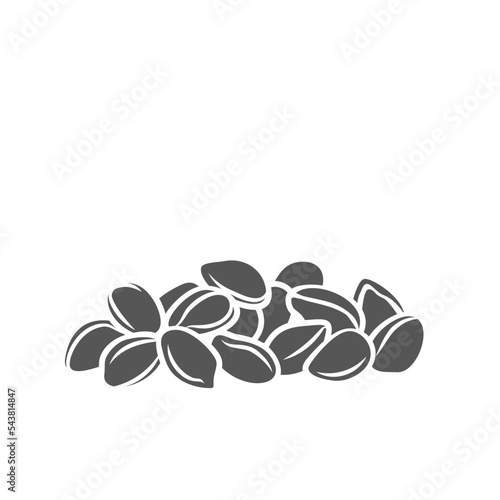 Proso cereal crop grain, glyph icon vector illustration. Black silhouette of seeds proso