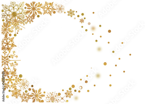 クリスマス_ゴールド背景-横