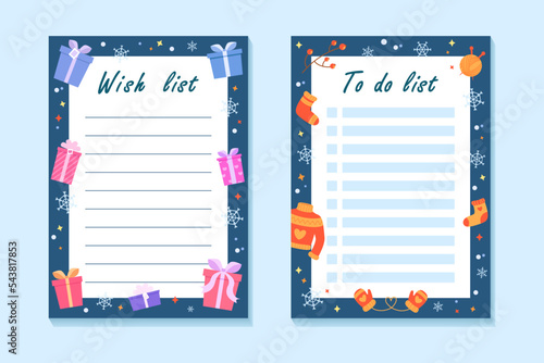 Wish list and to do list templates