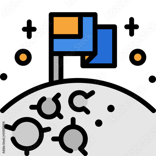 moon exploration filled outline icon