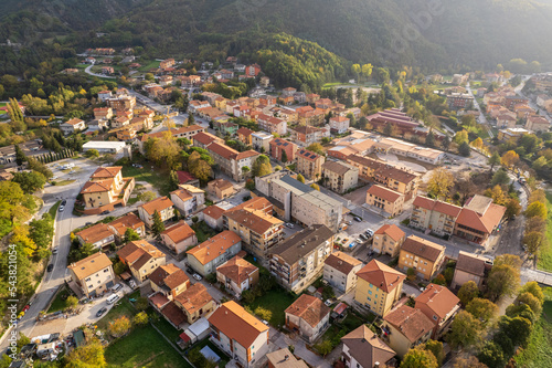 Aerial view of Piobbico town in Marche region in Italy photo