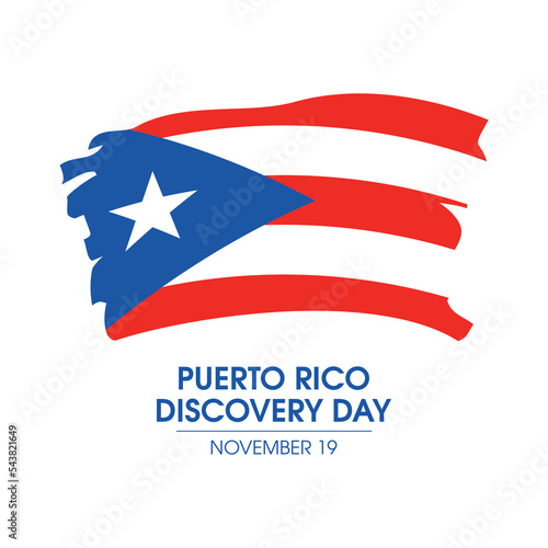 Discovery of Puerto Rico Day vector. Abstract grunge flag of Puerto Rico icon vector isolated on a white background. Puerto Rican paint brush flag design element. November 19. Important day