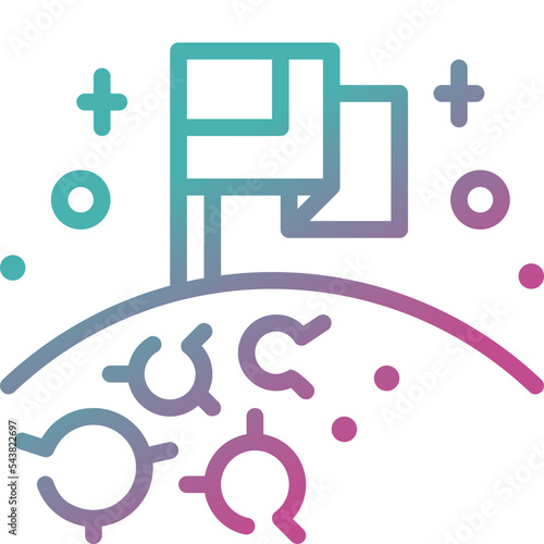 moon exploration gradient line icon