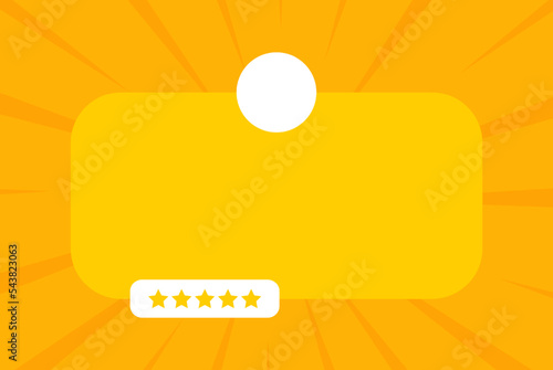 Testimonial and review with five stars illustration. Blocks of quotes for statements or comments. Feedback concepts.
