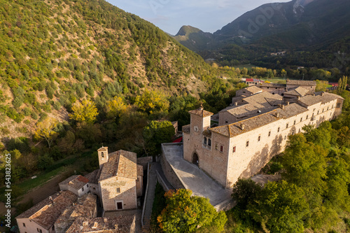 Aerial view of Piobbico town in Marche region in Italy photo