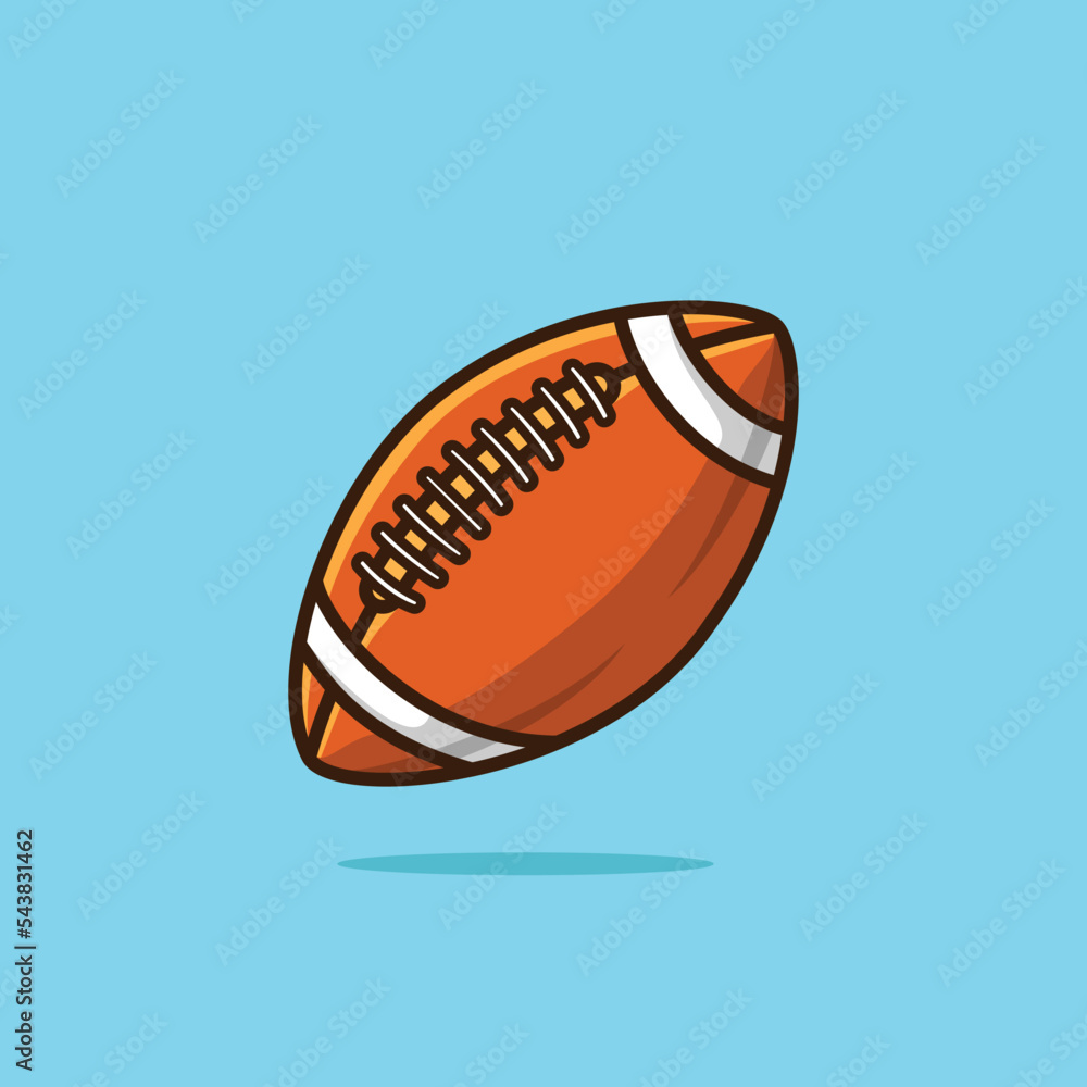 Rugby Ball Vector Illustration. Sport Logo Icon. Football Mascot. Flat Cartoon Style design template Rugby Ball Vector Illustration. Sport Logo Icon. Football Mascot. Flat Cartoon Style design template