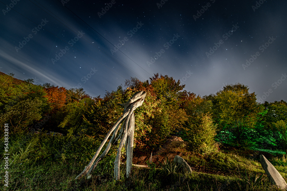 sky, landscape, night, beautiful, summer, moon sky, landscape, night, beautiful, summer, moon