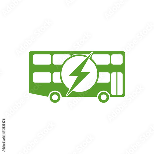 Electric Bus icon isolated on white background