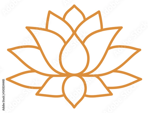 Lotus flower decorative element. Chinese traditional floral decorative element. Flower pattern. Isolated vector illustration