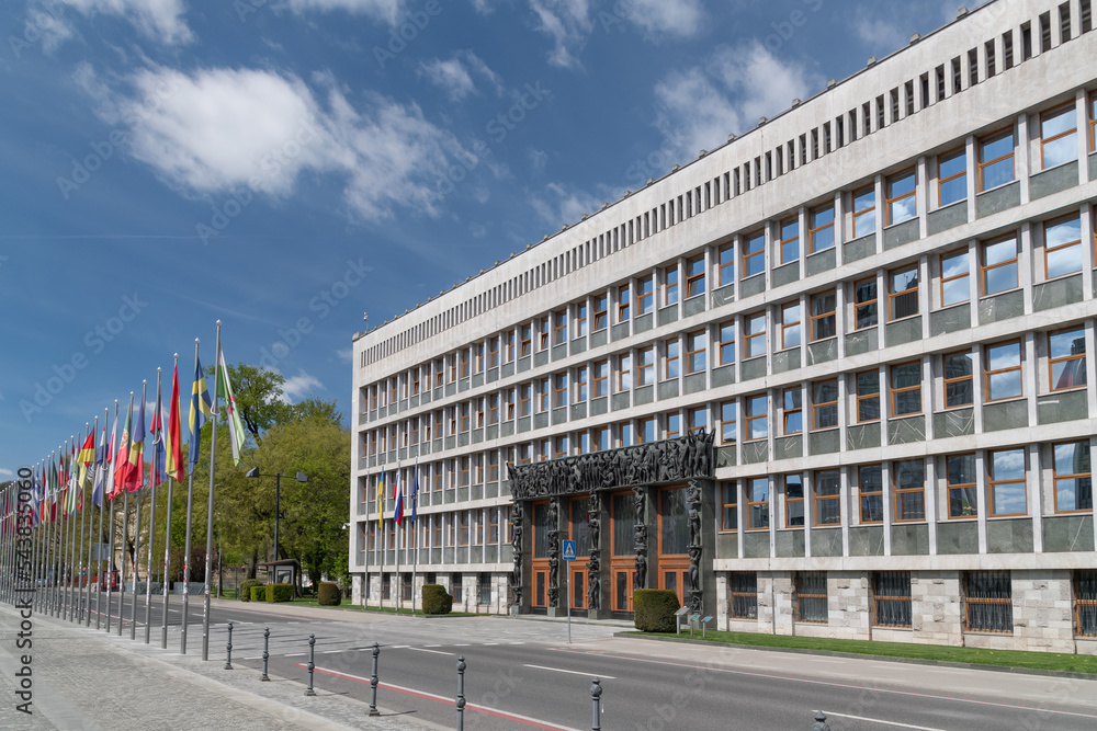 The National Assembly Building in Ljubljana, capital of Slovenia