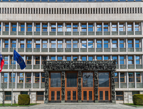 The National Assembly Building in Ljubljana, capital of Slovenia photo