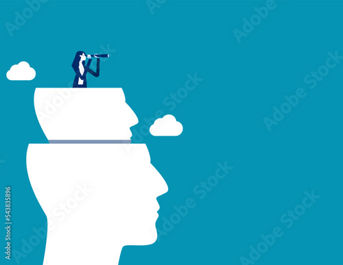 Looking for new opportunities add knowledge or the strategy of business. Business Leader Vision vector illustration