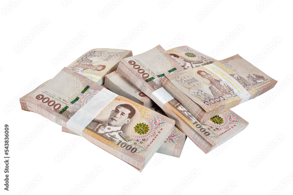 Thai baht, paper bank, price of one thousand, 100 per tie Thai baht, paper bank, price of one thousand, 100 per tie