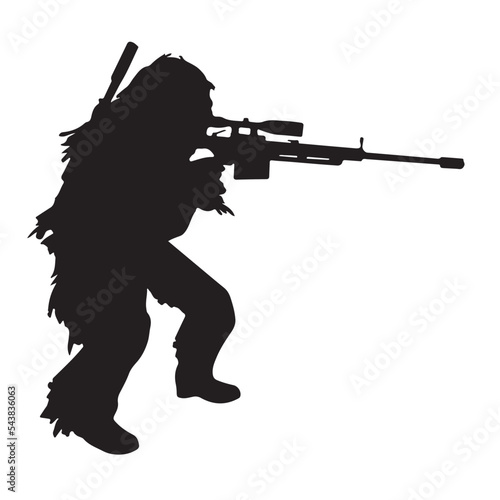 sniper soldier silhouette vector design