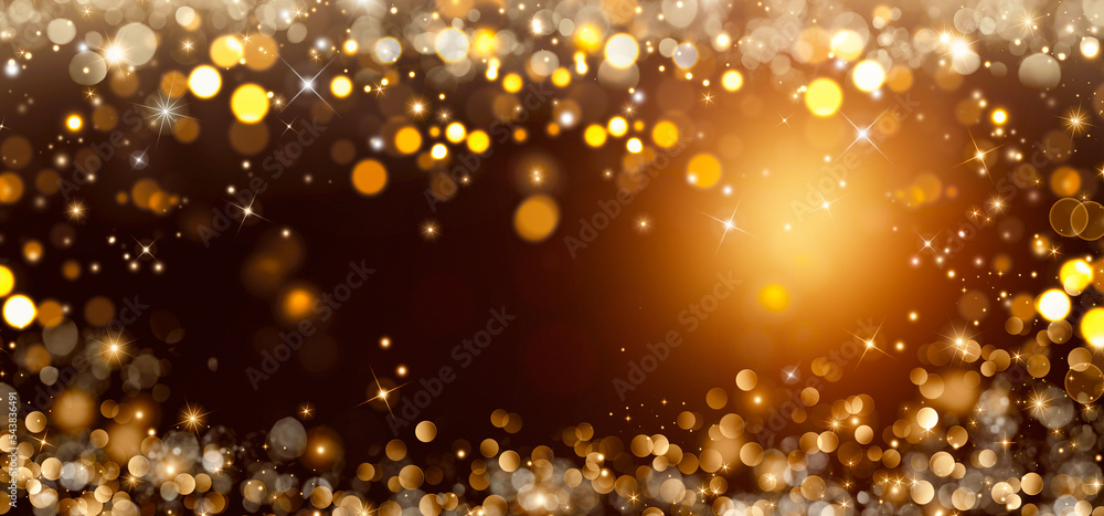 Golden glitter background with stars Stock Illustration | Adobe Stock