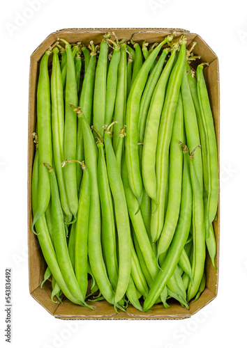 Принти на полотні Fresh green beans in a cardboard punnet