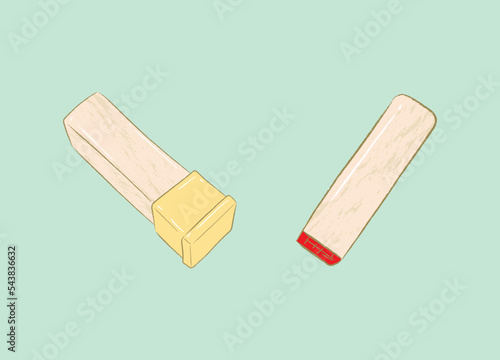 Rectangle wooden seal stamper in flat vector illustration art design