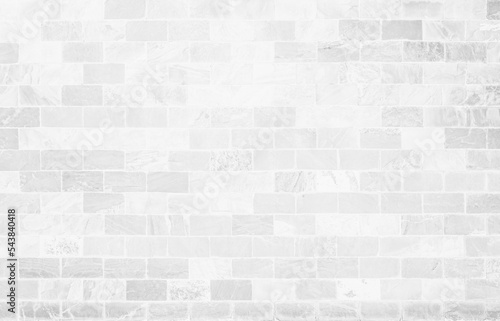 White grunge brick wall texture background for stone tile block paint in grey light color wallpaper modern interior.