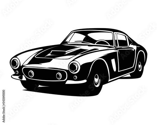 luxury car isolated on white background view from the front. Best for logos  badges and emblems.