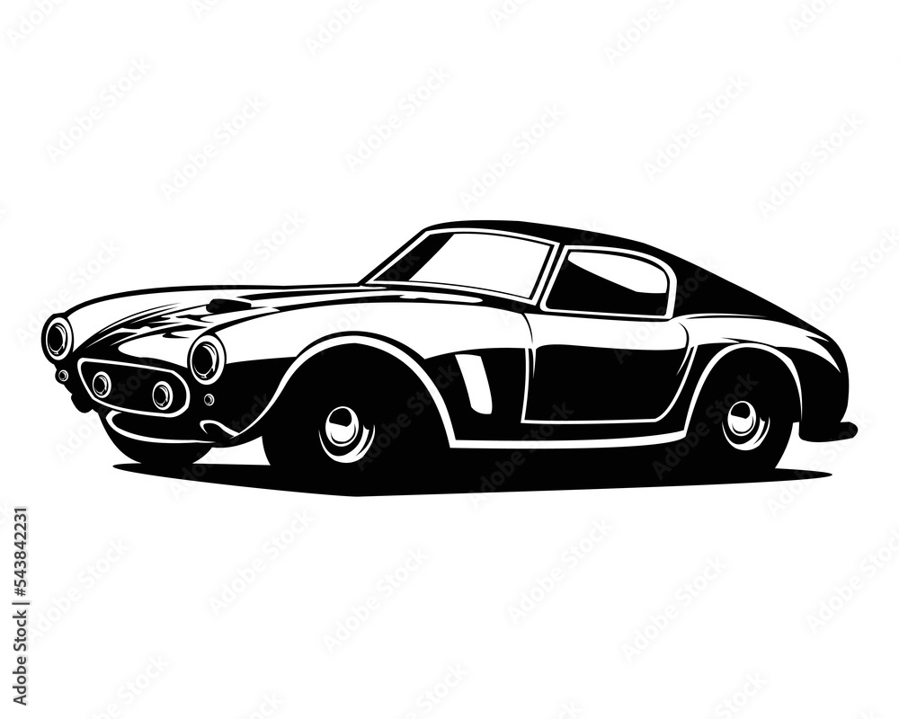 luxury car logo isolated on white background side view. best for badges and emblems.