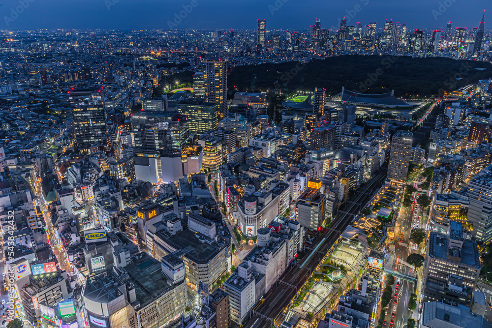 Naklejka premium 都市夜景