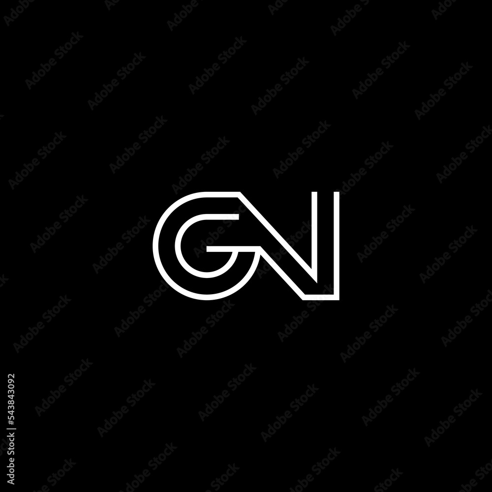 GN initial monogram vector icon illustration GN initial monogram vector icon illustration