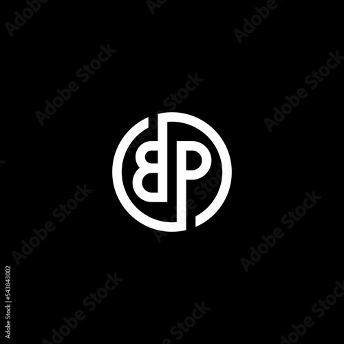 BP CIRCLE initial monogram vector icon illustration