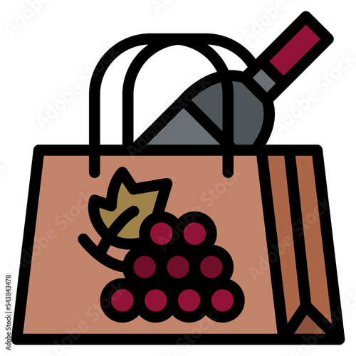 shopping bag winery wine making icon