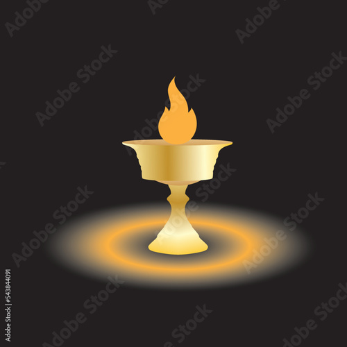  Butter Lamp and Swaying Flame for Praying in Metallic Vessel