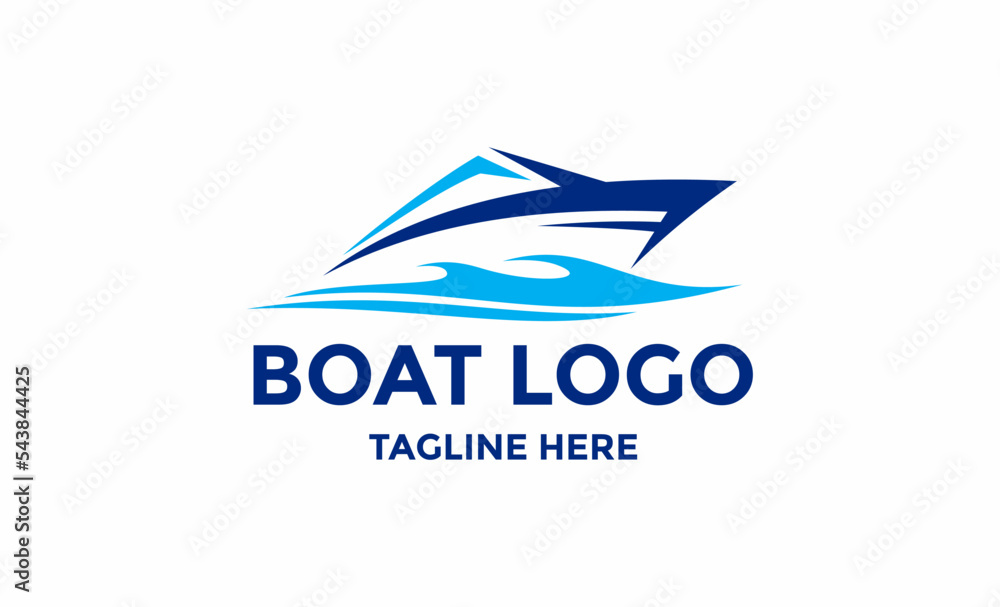 Boat Logo Design Template Vector Branding Elements Graphics on white background