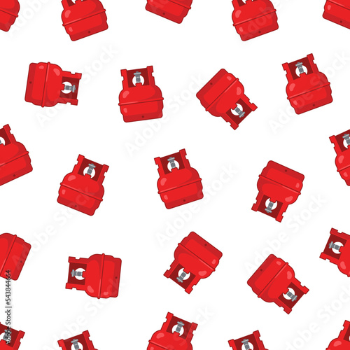 Seamless pattern of gas cylinders. Pattern of red LPG tank.