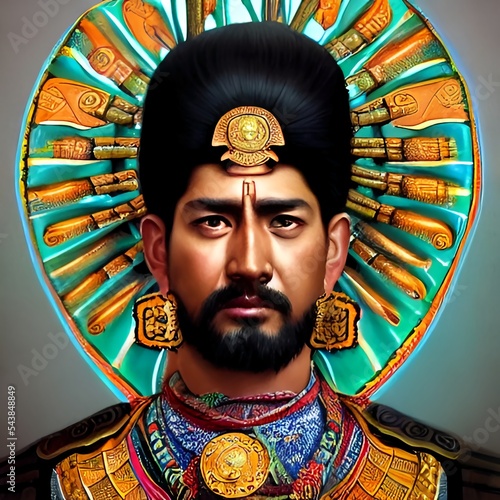 Portrait of Moctezuma, Aztec emperor photo