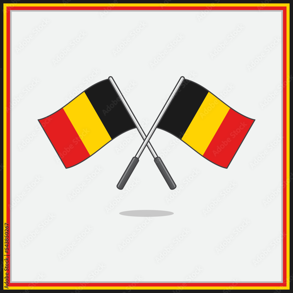 Flag of Belgium Cartoon Vector Illustration. Belgium Flag Flat Icon ...