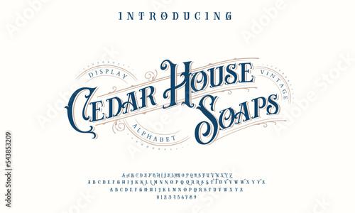Vintage Victorian typeface decorative Font