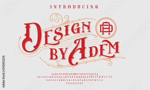 Vintage Victorian typeface decorative Font