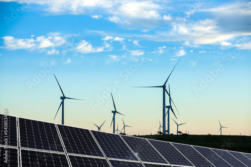 Wind turbines in the evening