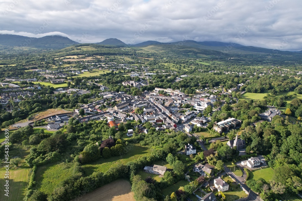 Kenmare town centreCounty Kerry Ireland drone aerial view