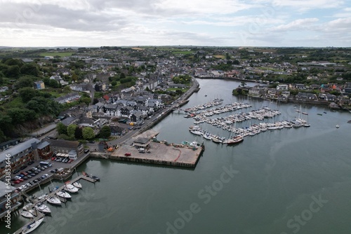Kinsale town  and marrina county Cork Ireland drone aerial view .. photo