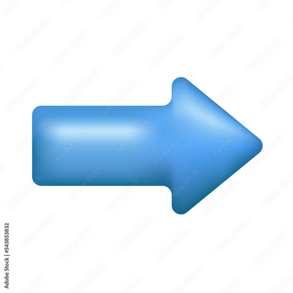 3D rendering blue arrow pointer icon minimalist style vector illustration 3D rendering blue arrow pointer icon minimalist style vector illustration