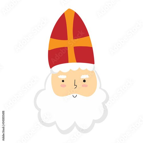 Saint Nicholas or Sinterklaas cute doodle portrait Fototapeta