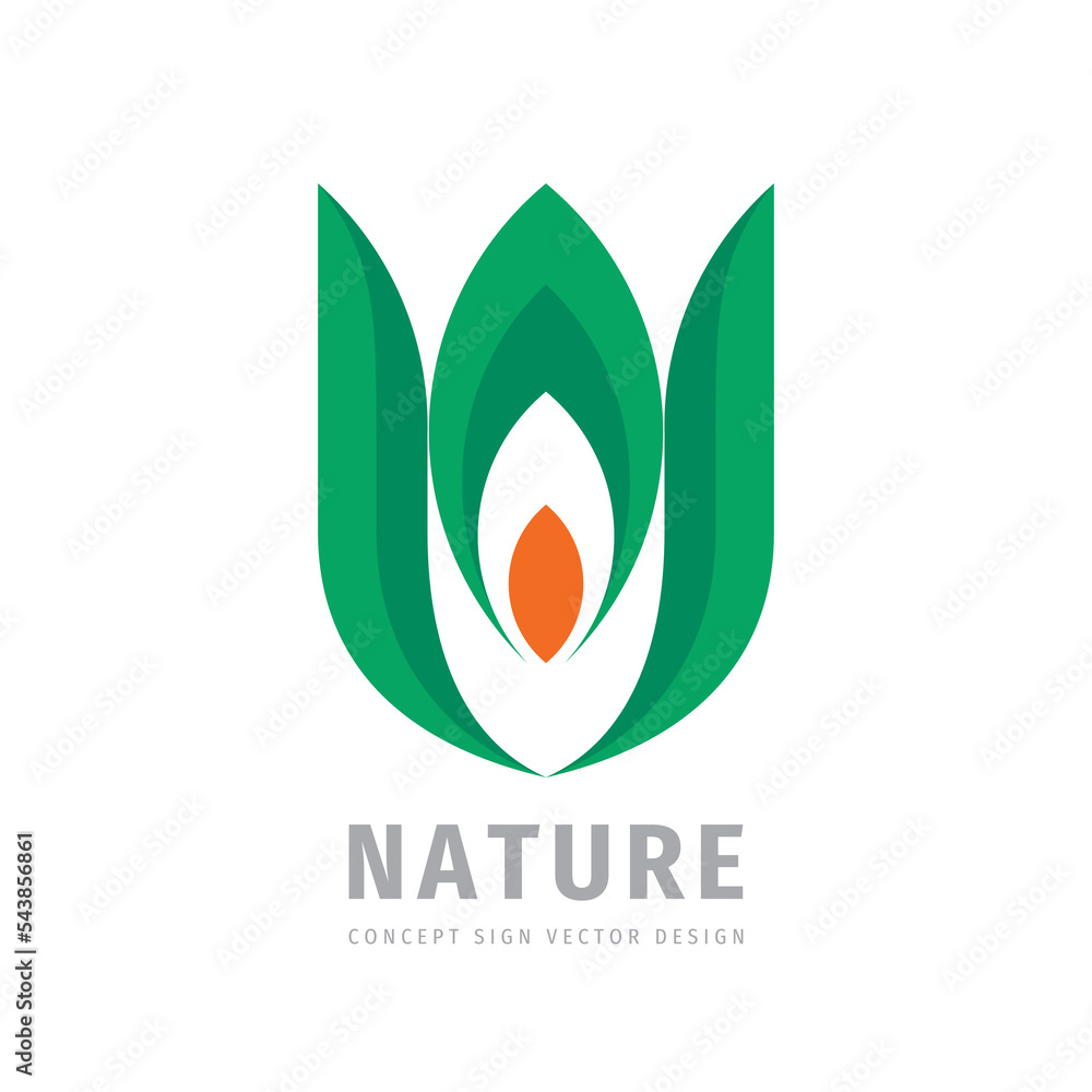 Nature green leaves concept business logo design. Ecology environmental ...