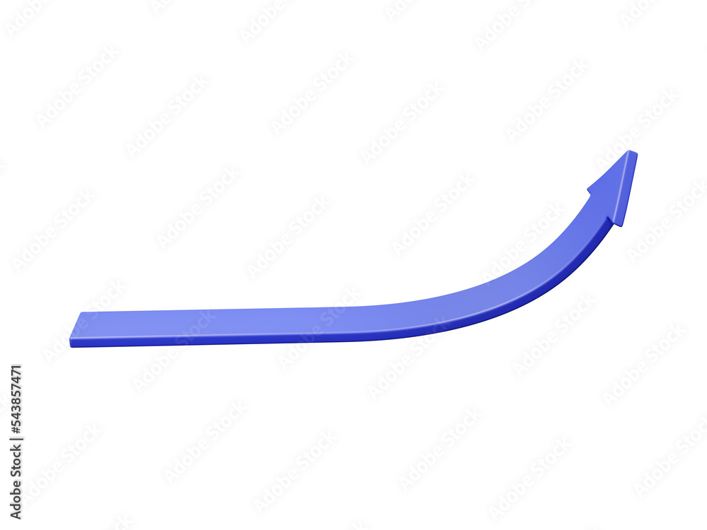 Blue arrow rising up isolated on transparent background. The concept of financial success. 3D render illustration. Blue arrow rising up isolated on transparent background. The concept of financial success. 3D render illustration.